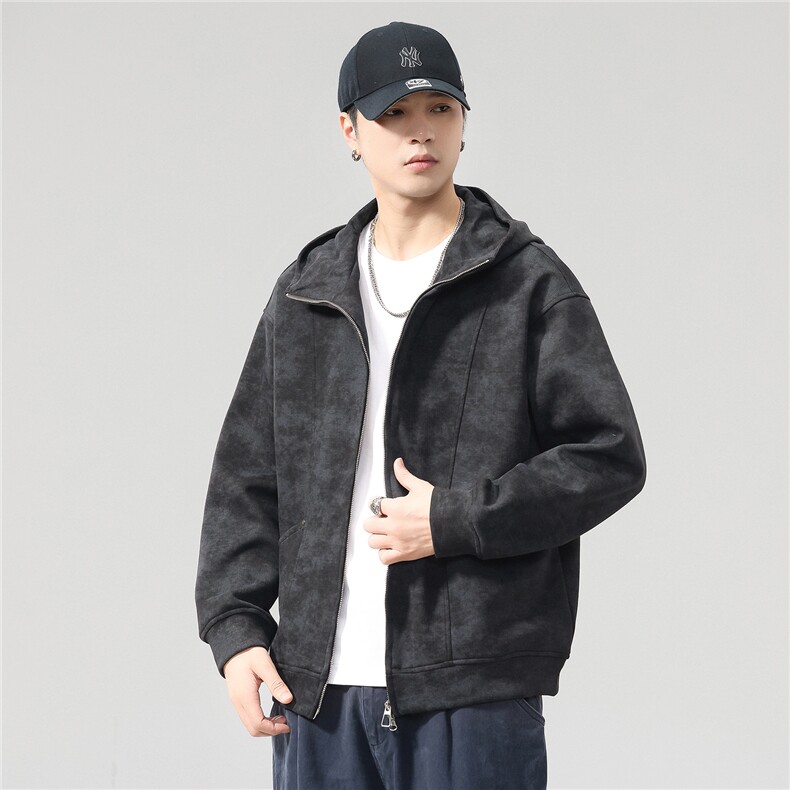 2025初秋简约开衫卫衣男外套秋季新款休闲连帽上衣服6602-P90K179,女装短外套,电商D215