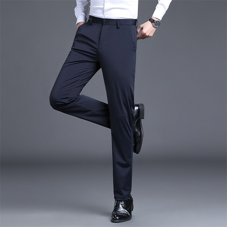 D9201春季新款男士商务休闲弹力纯色休闲裤免烫透气修身长裤P98，男装休闲裤，电商B360