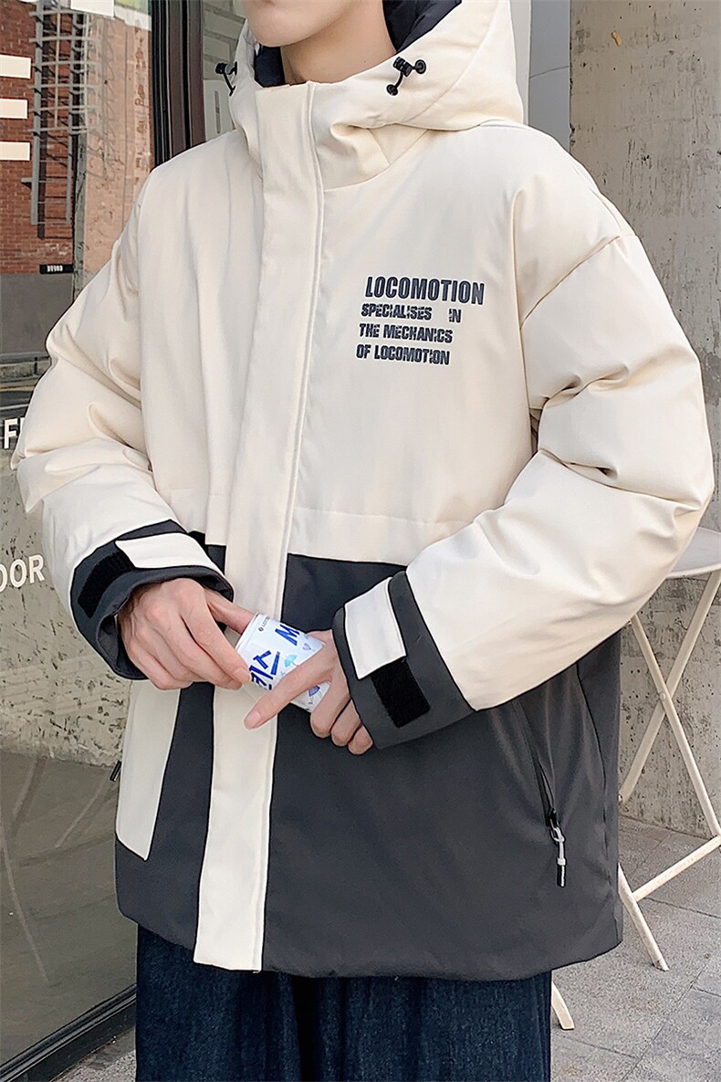 中性风连帽撞色棉服冬季cityboy加厚棉衣男女同款M8884-P95,男装棉衣,星座717