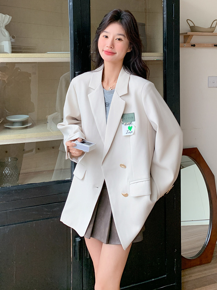 春现浅色系简约贴标西装外套B190-5023-K178-P130,女装西装,2B190