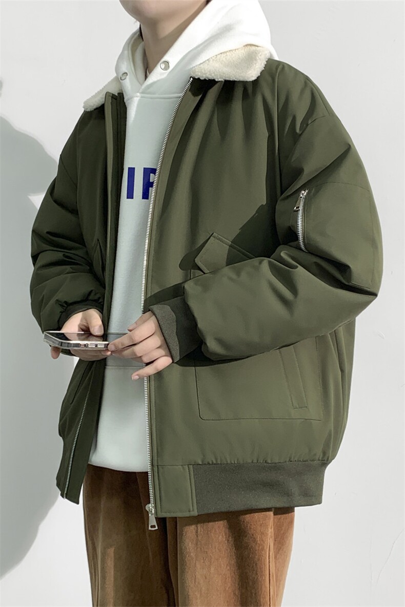 现货加棉加厚羊羔绒夹克高品质大码工装休闲棉衣棉袄MY333,男装夹克,星座301B-2（原A443-1）