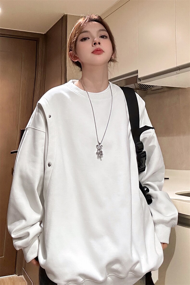 中性2025秋装新款圆领套头宽松卫衣男女装秋季情侣外套潮S297-P58,女装短外套,电商A233-1