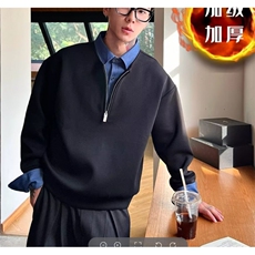 [003加绒肌理立领半拉链卫衣男宽松休闲打底衫A079-WY581-P47，男装T恤，电商A079