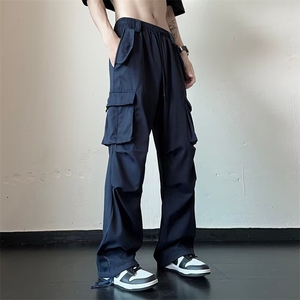 抽绳多口袋工装冲锋裤男宽松阔腿高街vibe休闲哈伦长裤K5722-P39图片
