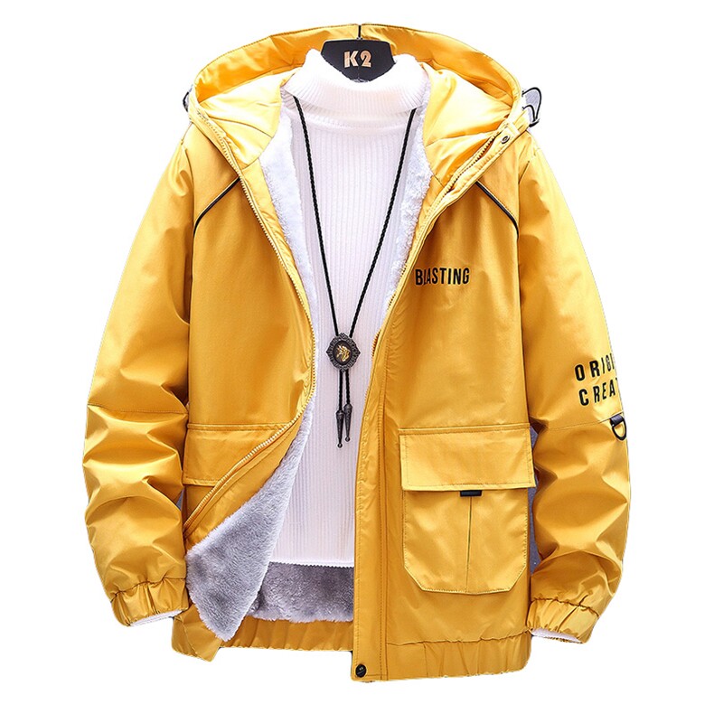 秋冬新款棉服男加绒加厚夹克风衣保暖外套工装棉衣黑色862加绒,男装夹克,星座1207