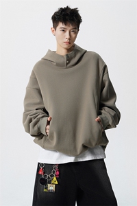 8XL-M美式重磅连帽卫衣大码结构设计拼接上衣秋季外套WY9106特P50图片