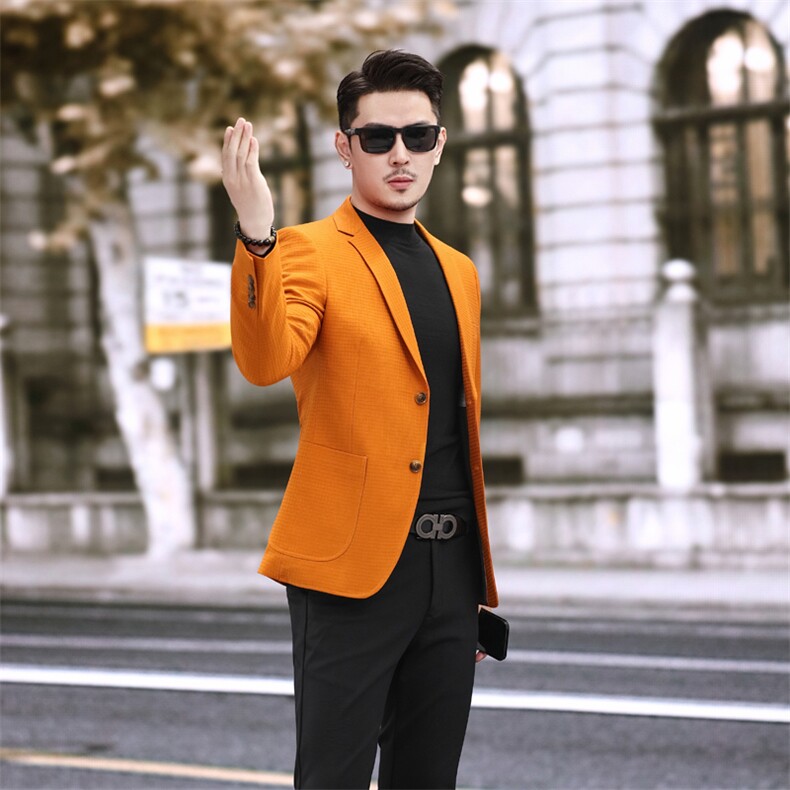 春季新款便西男士格子西装休闲西服外套7817P145225,男装西服套装,电商D225-1