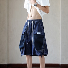 美式休闲牛仔五分男士短裤夏季2026新款宽松百搭马裤外穿工装中裤，男装牛仔裤，星座601-1