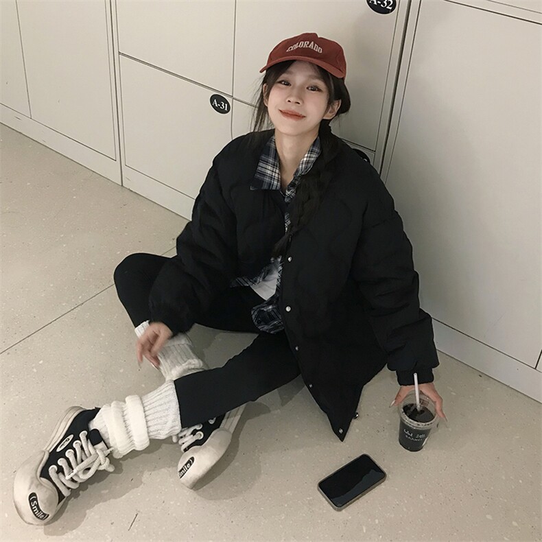 A460-P88菱格新款棉服宽松显瘦时尚短款学生外套,男装棉衣,星座911