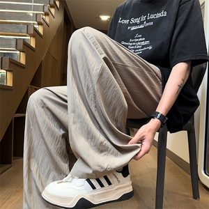 14山本裤男潮薄款冰丝阔腿裤垂感宽松拖地裤XZ211-1-K2419-P40图片