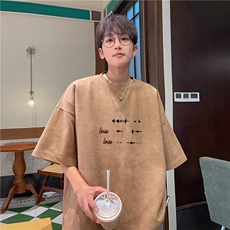 2026夏季新款麂皮绒得物抖音品质印花短袖T恤djp265-特批23控39，男装T恤，星座605(原A050)
