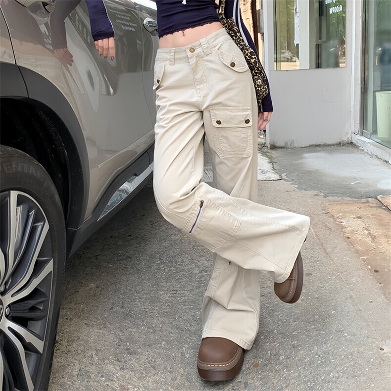 美式工装牛仔裤男女2026春夏低腰直筒宽松阔腿微喇叭裤YD307-P70,男装牛仔裤,星座509