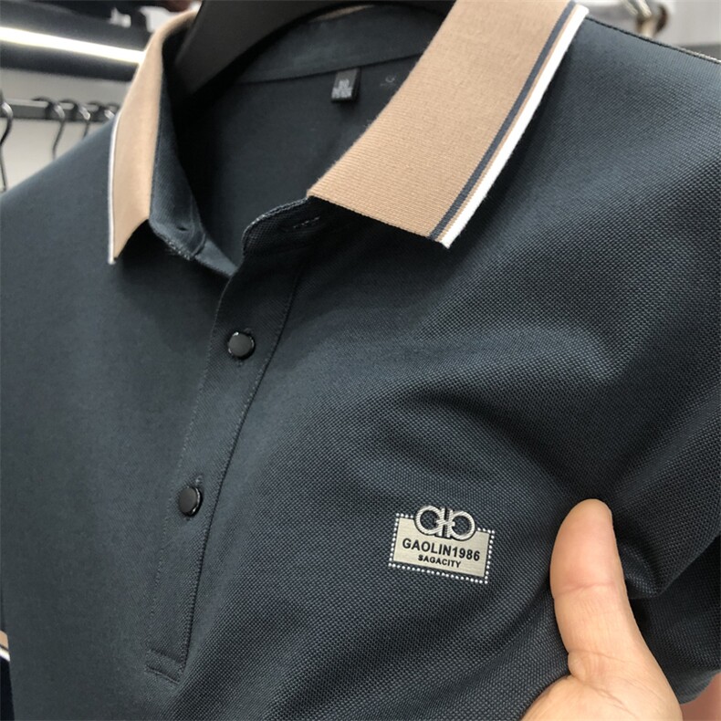 中年休闲男装翻领半袖T恤衫2023夏季新款男士polo衫薄款休闲上衣,男装Polo衫,电商B212（原钱塘6029）