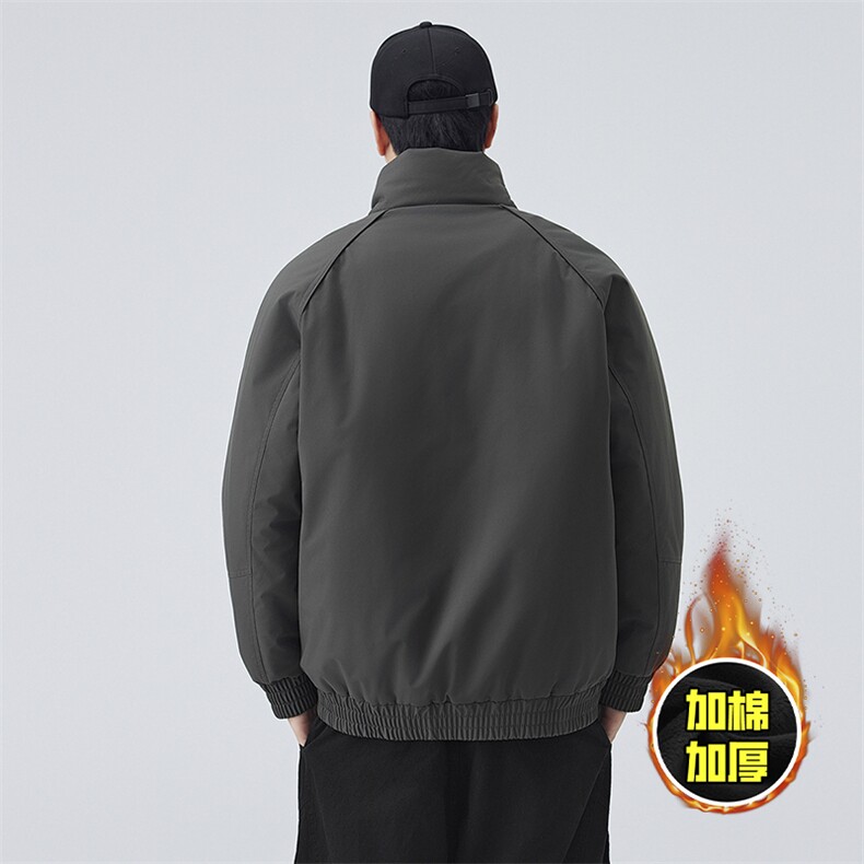 现货美式高街休闲棉衣夹克三防立领纯色户外工装加厚棉服外套,男装夹克,电商A486