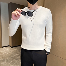 店主风小伙秋冬男纯色圆领套头针织长袖毛衣男士301A-1/M63/P38，男装针织衫/毛衣，星座301A-1