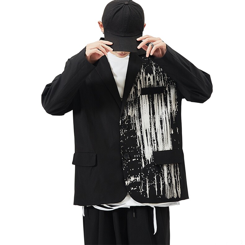 2025秋季新款男士休闲宽松印花大码西装西服外套XF01/P65,男装西服套装,星座608A