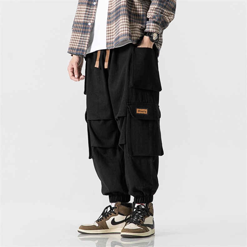 M-8XL 棉 秋季新款大码束脚多袋工装潮流休裤 109-K313-P60图片