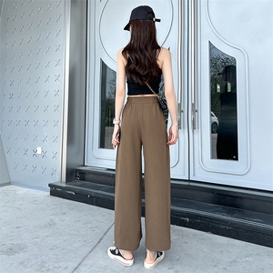 阔腿裤女2025新款夏季时尚薄款休闲褶皱高腰垂感宽松慵懒山本图片