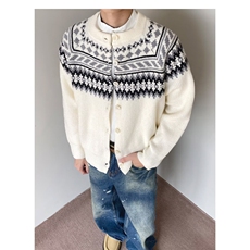 【005】超细美丽奴针织开衫男女秋季费尔岛毛衣A079-M75-47，男装针织衫/毛衣，电商A079