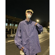 小格子衬衫男长袖韩版潮流宽松百搭2024秋季新款ins外套CY995-P34，男装衬衫，星座412-3