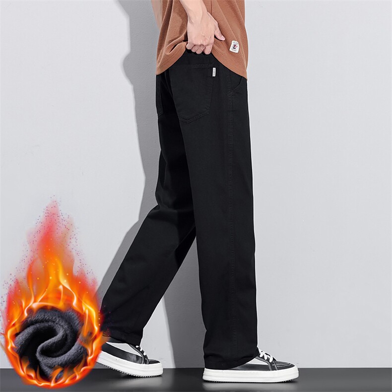 2025男士加绒加厚宽松直筒休闲百搭长裤纯棉裤子D136-P45加绒P55，男装棉裤，星座509