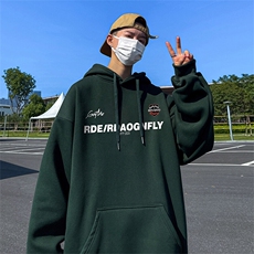 抖音得物供货可提供视频春装重磅美式宽松连帽卫衣DL2412，男装卫衣，电商A486-1