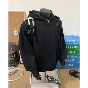 假模主推 美式420克重磅忍者半拉链连帽卫衣宽松休闲卫衣D396 P78图片