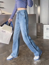 直筒牛仔裤，女装牛仔裤，菲库feiku