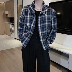 秋冬加棉复古格子正反两面穿棉服夹克男M213-P128(图片