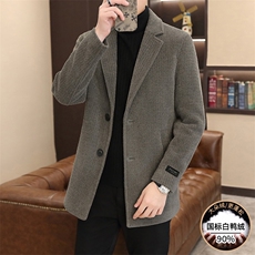 新标90白鸭绒有男士羽绒服金貂绒毛呢大衣YR2511-P185，男装风衣，星座210-3