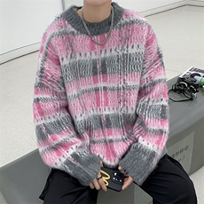 秋男女同款圆领针织渐变毛衣高街潮流MY0228-P50，男装针织衫/毛衣，星座308B-1