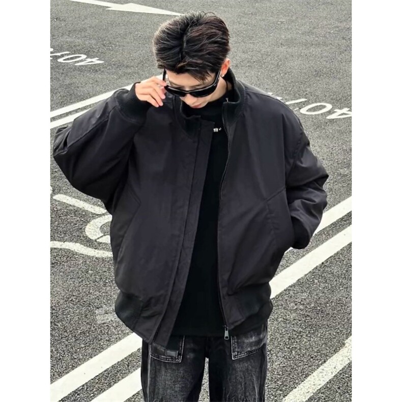 美式飞行夹克棉服男冬季短款廓形立领棉衣高级感痞帅cleanfit外套,男装夹克,星座506A