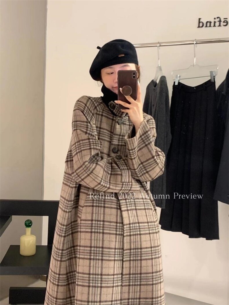 【补单】定制格纹羊毛高支大衣，其它，Refind