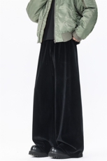 8XL-M加绒美拉德宽松金丝绒阔腿裤垂感拖地裤K993P55加绒65控78，男装卫衣，电商D206-1