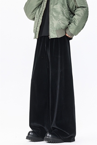 8XL-M 加绒美拉德宽松金丝绒阔腿裤垂感拖地裤K993P55加绒65控78图片