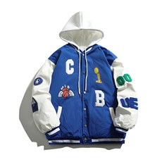 棒球服夹克棉衣2023假两件连帽棉服棉袄男女外套3317-P90控138，男装夹克，星座207