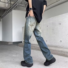 2024美式牛仔裤男款直筒长裤潮T1718P45，男装牛仔裤，星座1116-2