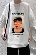 YT26213-P30亚短袖t恤男大码五分袖男宽松七分袖港风模特，男装T恤，电商A040
