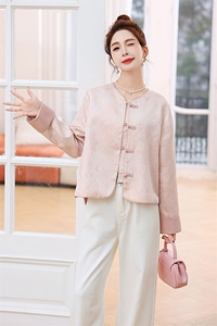 欧货年轻款小香风外套女2026春季新款民新中天丝提花气质时尚上衣图片