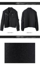 得物抖音品质翻领拉链夹克外套男女潮牌个性金属扣工装风宽松上衣，男装夹克，电商A486