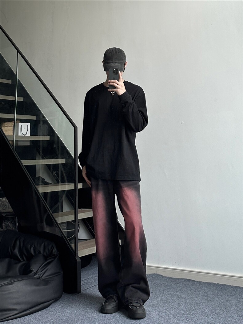 秋冬季美式高街小众牛仔裤男个性百搭休闲裤G1235/P4868,男装牛仔裤,电商D202