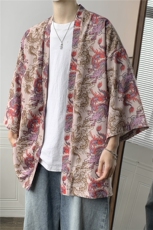 日式和风防晒衣大码风外套开衫道袍披风汉服男女改良F12/P40，男装防晒衣，钱塘713