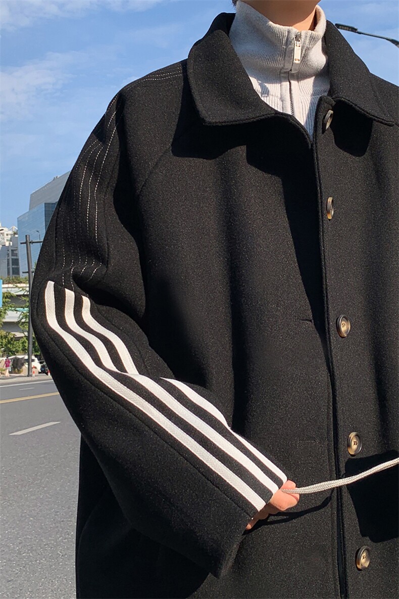 港风潮流冬季男装毛呢大衣外套加厚保暖呢料呢大衣男YF802-P110,男装毛呢大衣,电商B295
