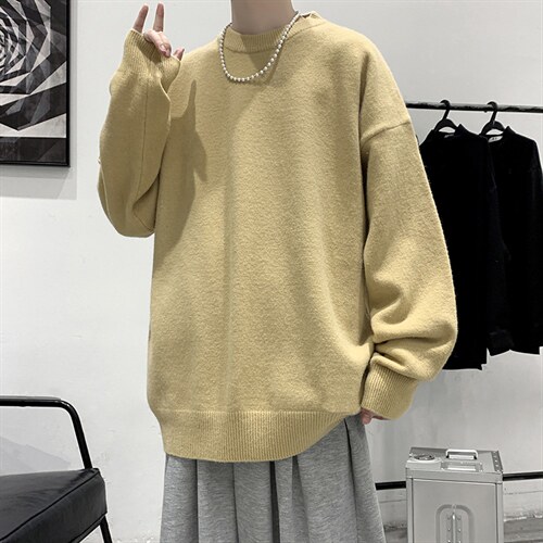 2025年男士针织圆领纯色打底宽松毛衣男 A169 M01 P40图片