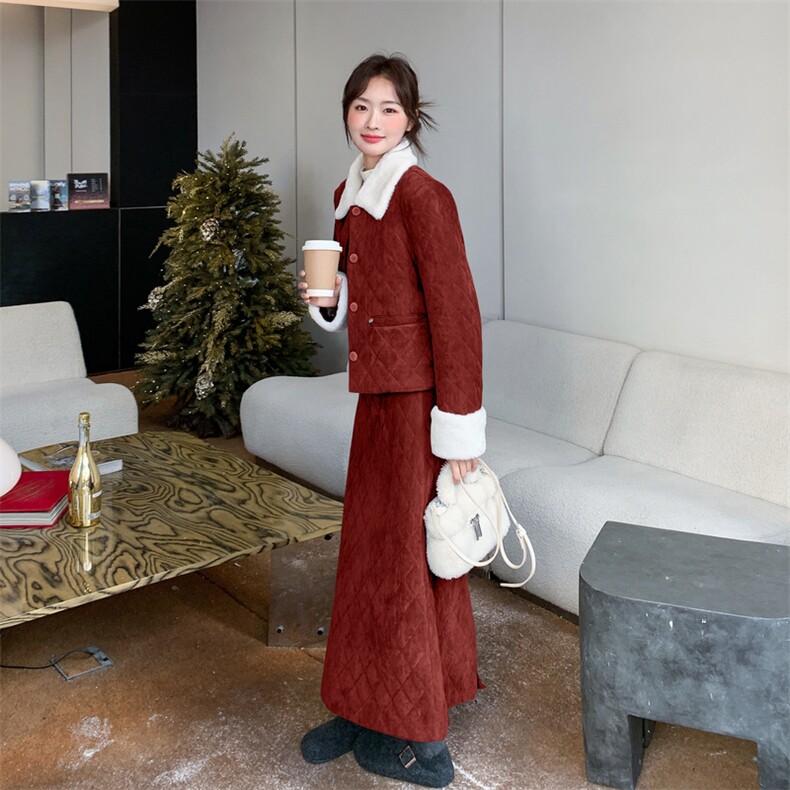 新款羽绒小香半裙套装5577-P235-K358,女装套装/套裙,2C305