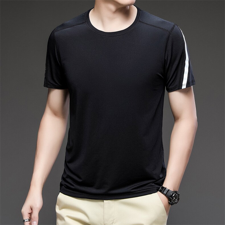 2023夏季新款圆季休闲男士运动服POLO衫弹力透气冰丝短袖速干体恤,男装T恤,电商B212（原钱塘6029）