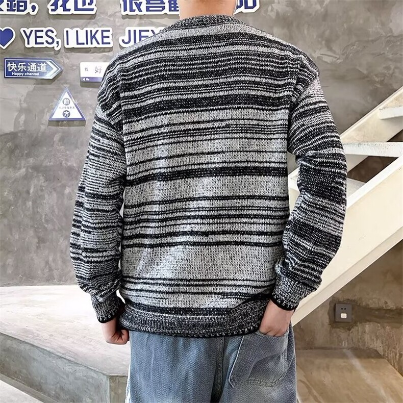 灰色长袖针织毛衣开衫外套女秋季韩系宽松简约百搭休闲上衣,男装针织衫/毛衣,星座1013
