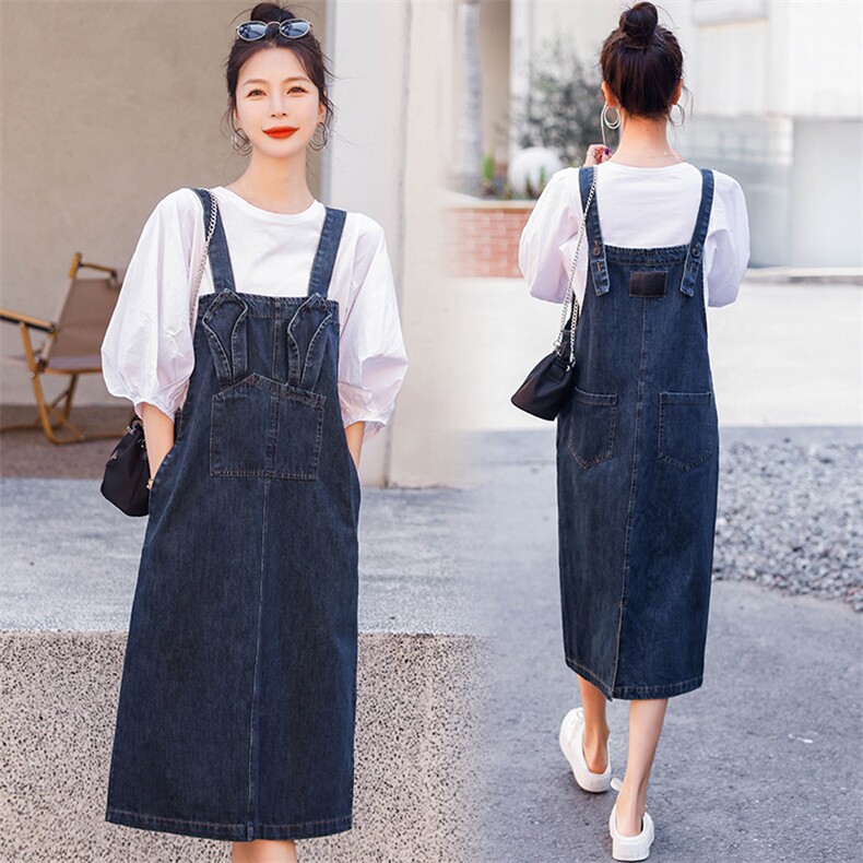 2023年夏季清新立体裁剪兔子装饰女装可爱少女牛仔背带裙，女装牛仔裙，微微衣阁