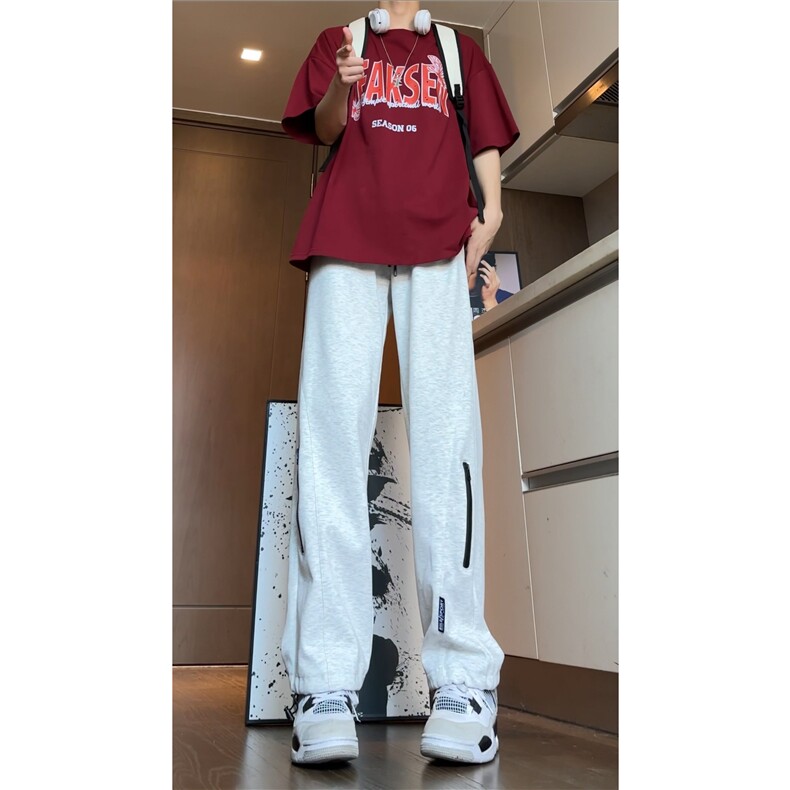 抖音品质港风秋季新款简约宽松百搭休闲卫裤B315-K24003-p50控68图片