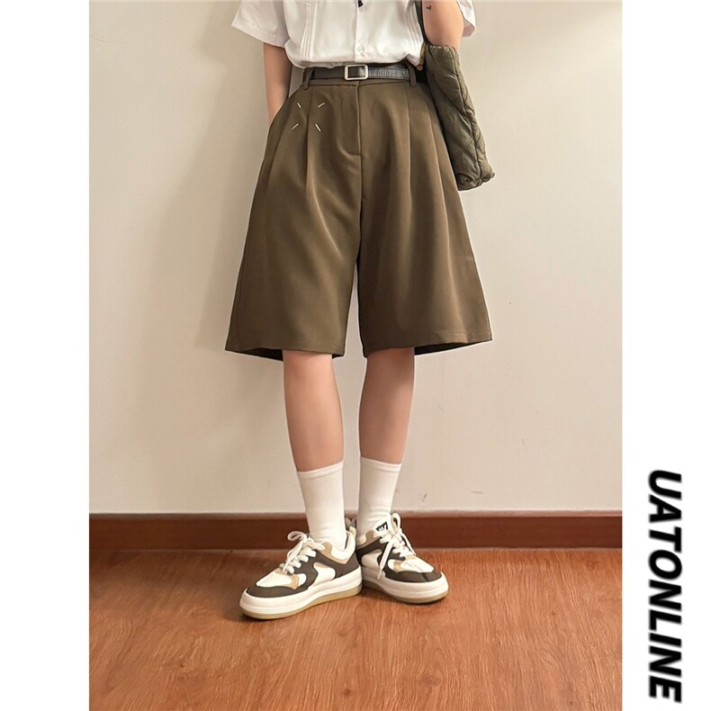 美式休闲西装短裤男夏季2025新款潮牌宽松阔腿五分裤KA343-P35，男装牛仔裤，星座208-5